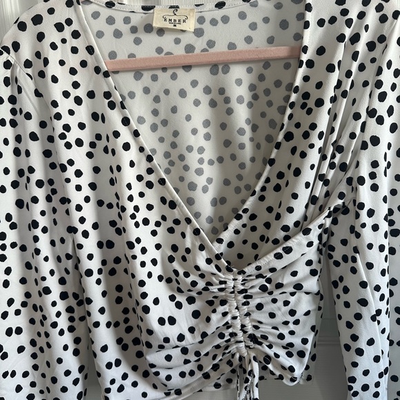 Fancy wrap polka dot blouse - Picture 2 of 6